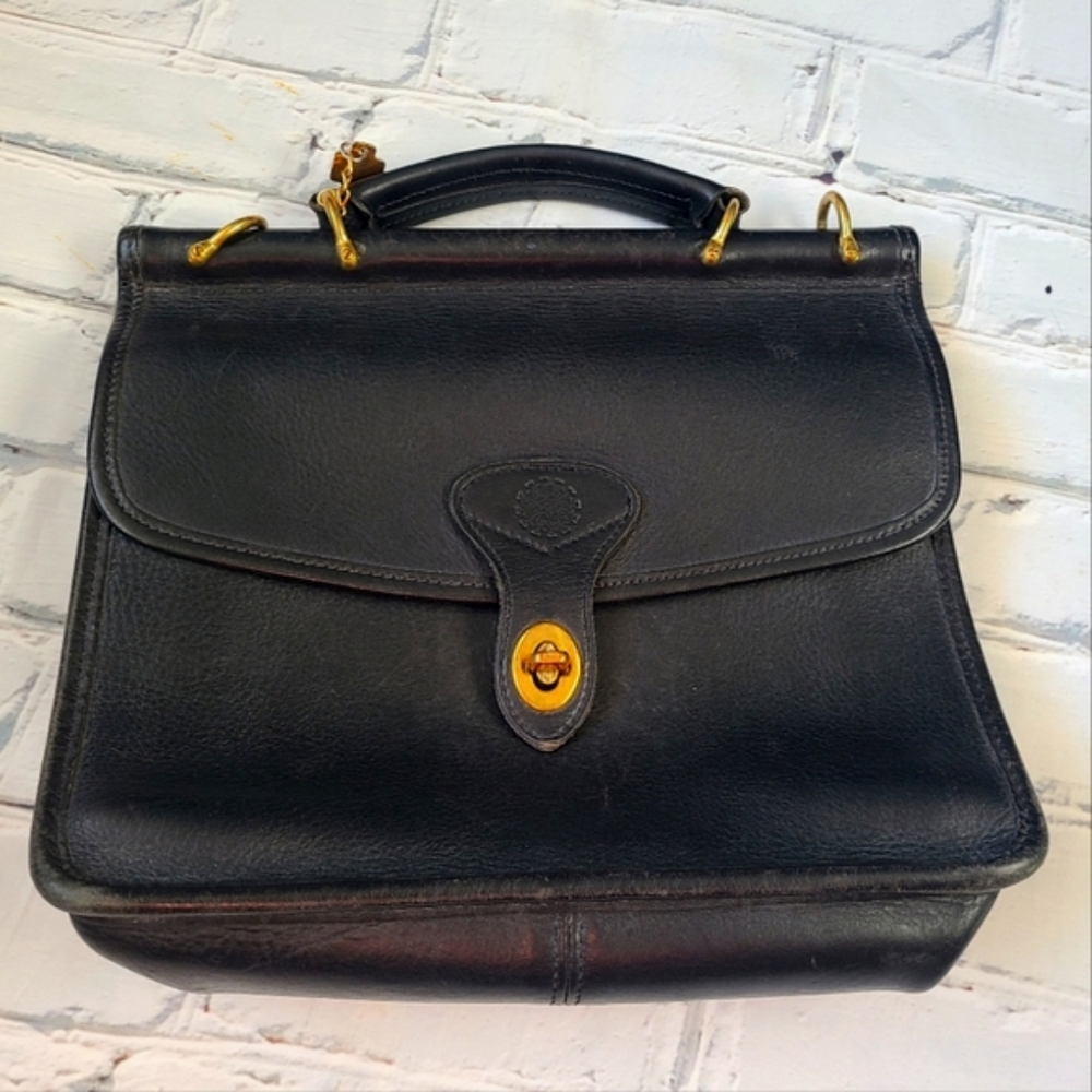 JACK GEORGES SATCHEL BLACK LEATHER HANDBAG